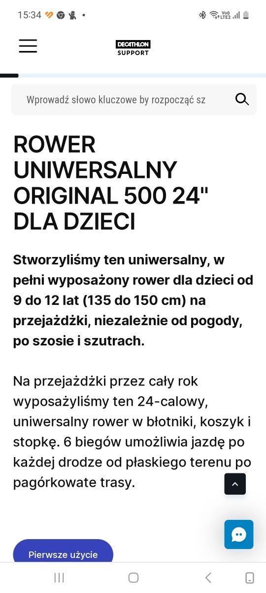 Rower dziewczęcy + kask gratis