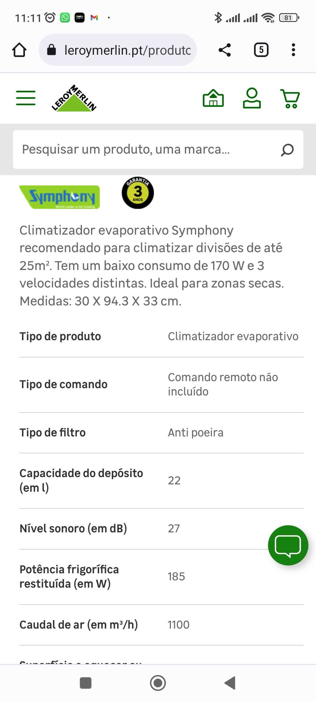 Climatizador diet 22l