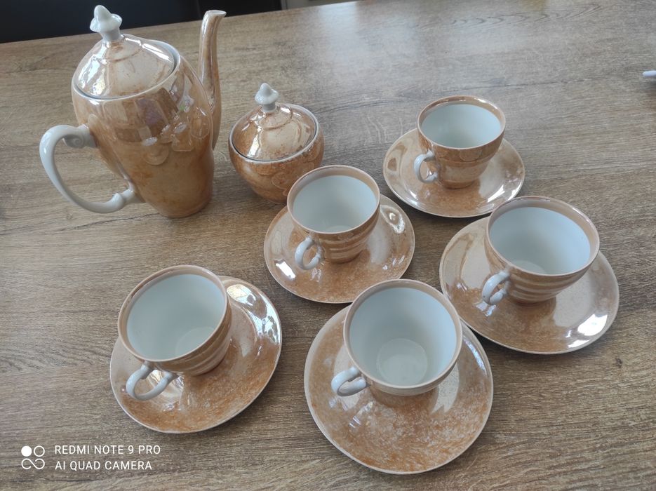 Komplet kawowy marmurek porcelana Włocławek