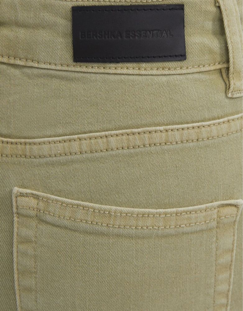 Bershka spodnie jeans oliwkowe 34 XS idealne