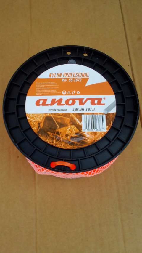 Bobine Fio Nylon Professional Roçadora 4mm x 87m ANOVA