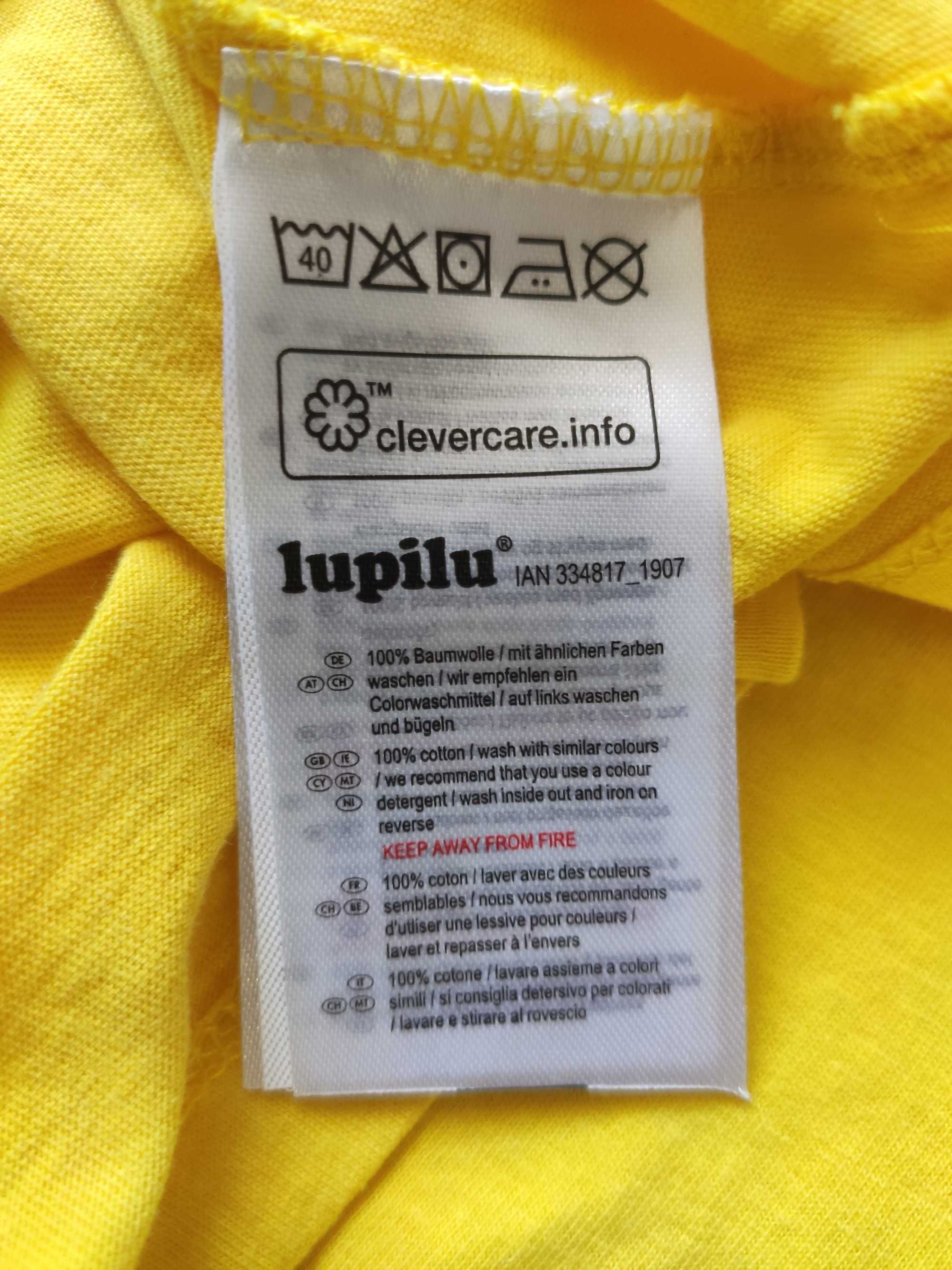 Żółta koszulka bez rękawów 110/116 Lupilu