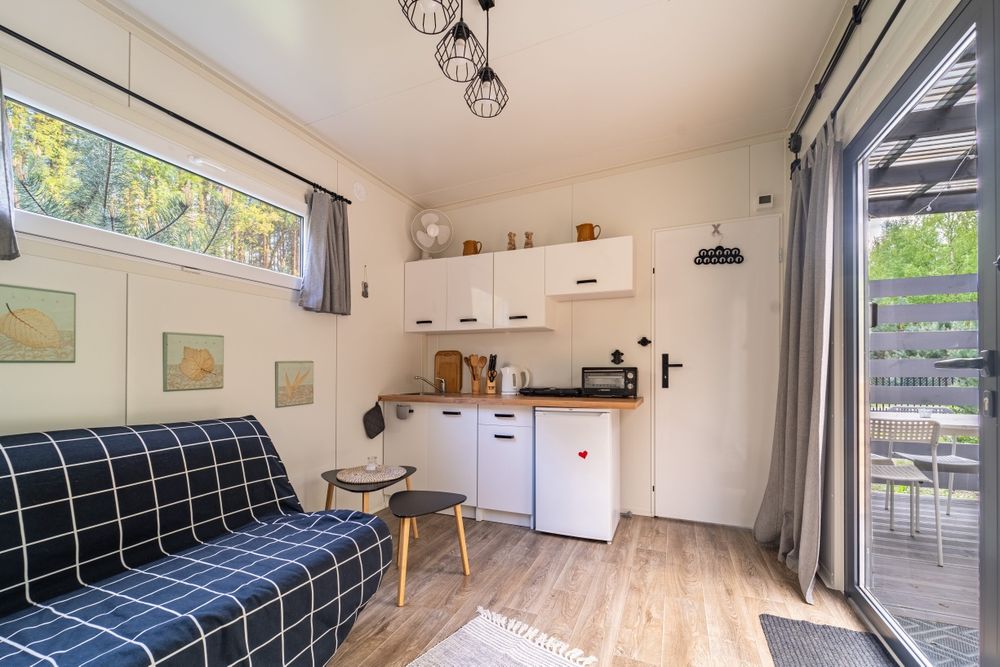 Domek domki sauna kominek nad rzeką Wkra