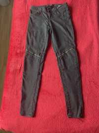 Zara zip waskie jeansy z suwakami 36