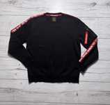 Czarna bawełniana bluza Alpha Industries z czerwonymi lampasami