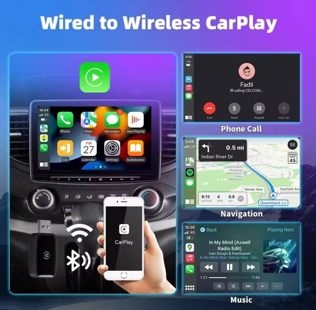 Bezprzewodowy box android auto i apple carplay
