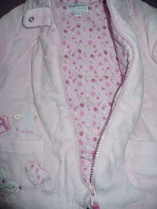 Śliczny Ciepły Kombinezon Niemowlęcy Różowy Welurowy 0-3 miesiące