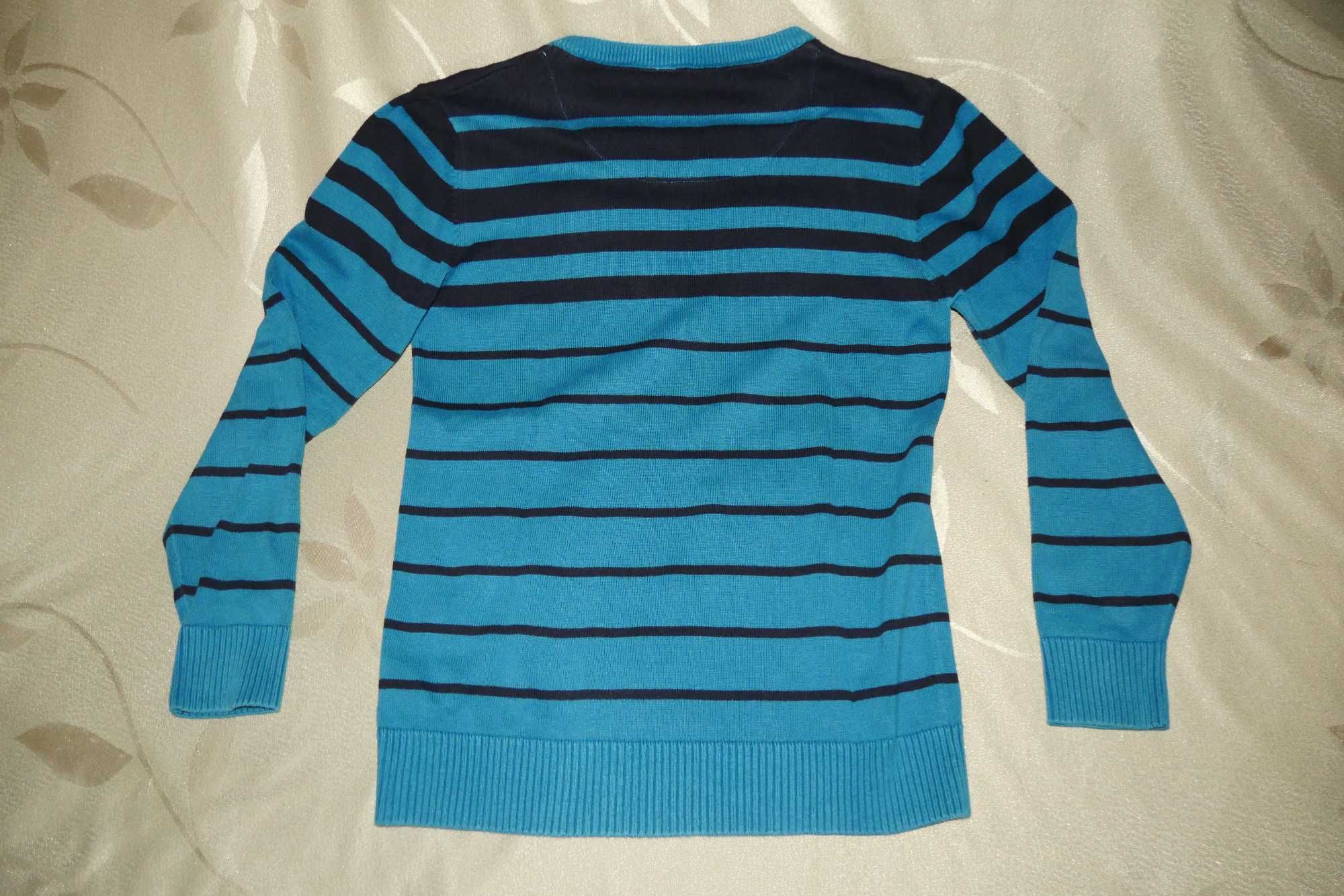 Sweter wizytowy elegancki szkolny granatowy niebieski C&A 134 / 140