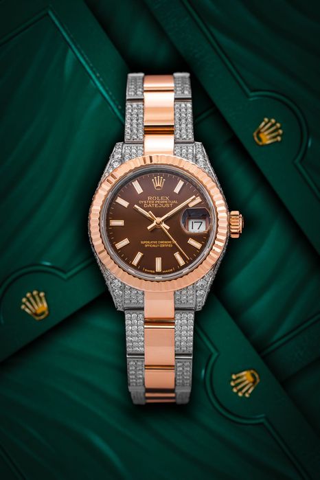 Rolex Datejust 31 diamentowy z brązową tarczą