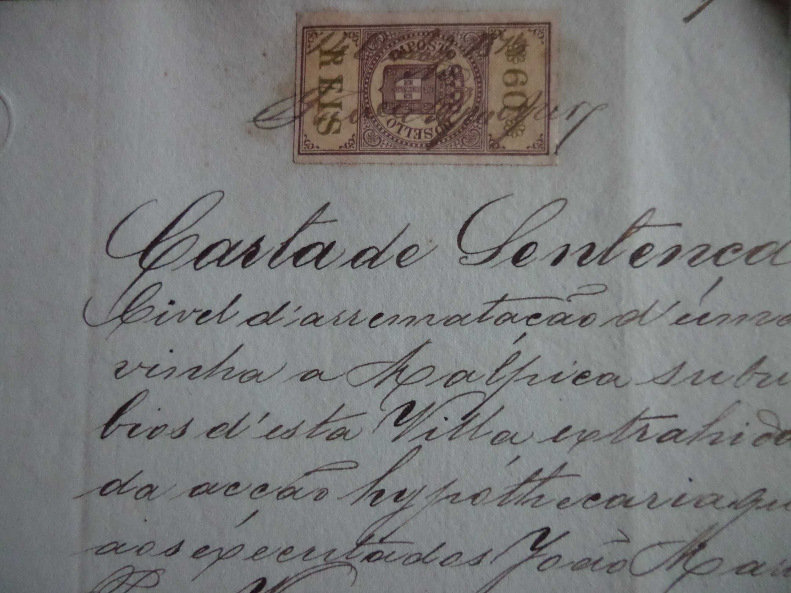 Documento Selado :  Carta de Sentença , Ano  1874