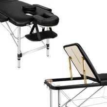 stół do masażu czarny 3-strefowy