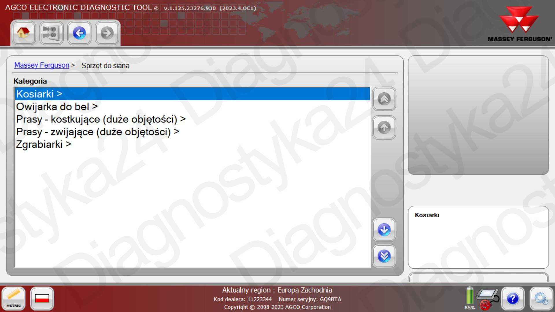 Najnowsza Wersja AGCO Electronic Diagnostic Tool 2023.10 PL Wersja