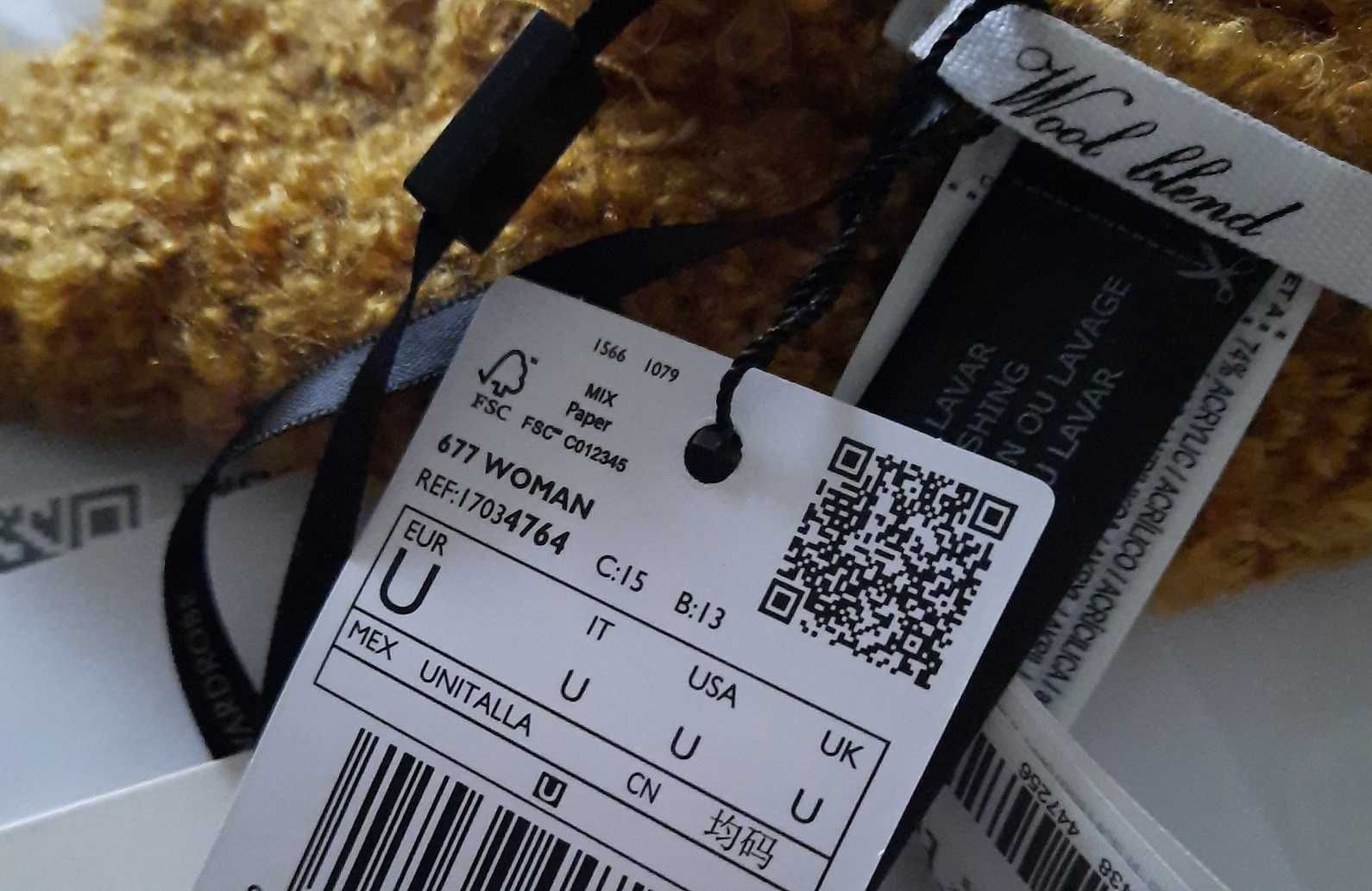 Wełna Alpaca Mango nowa musztardowa ciepła czapka wełniana M L XL