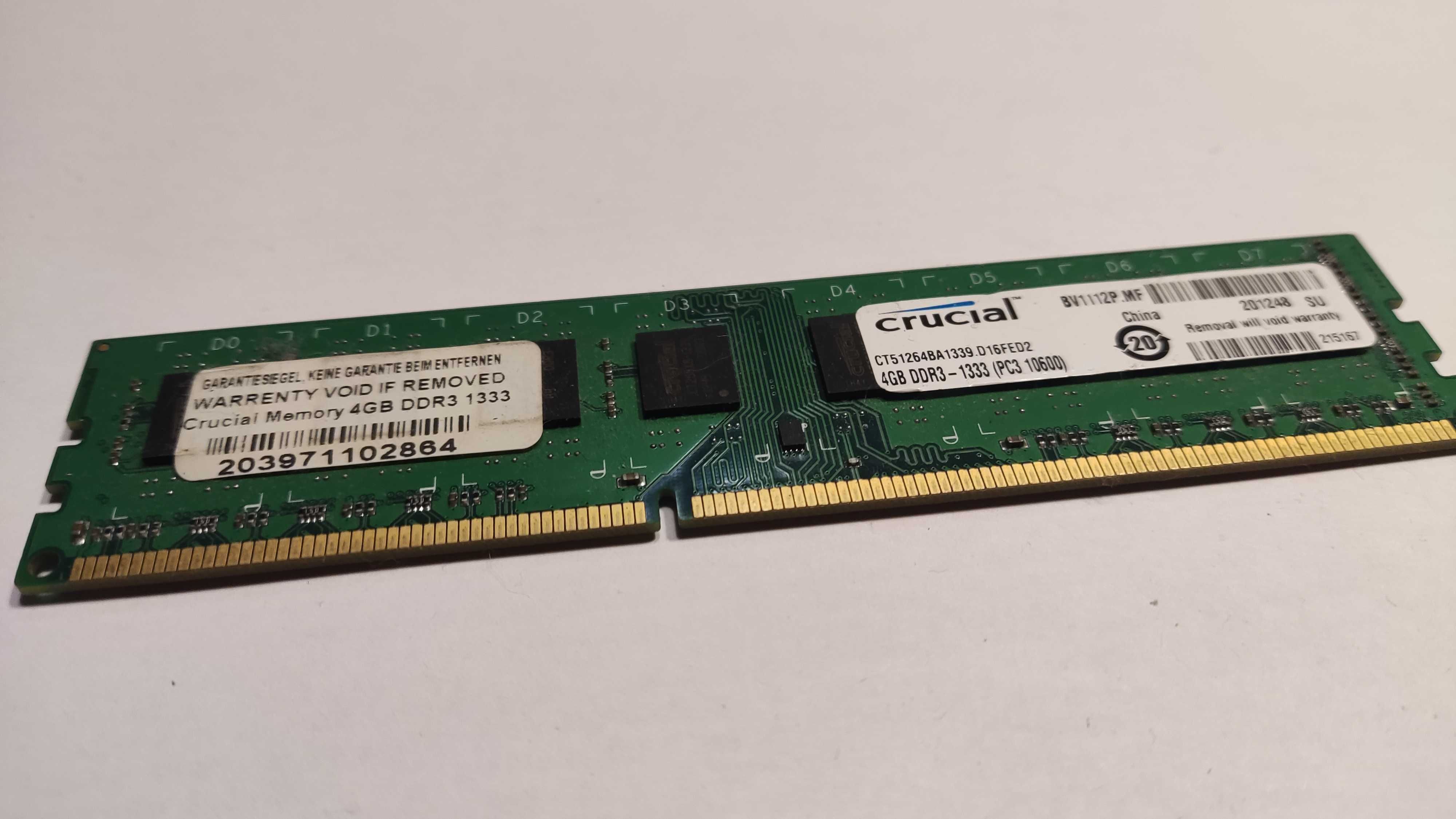 Pamięć RAM Crucial DDR3 1333MHz crucial 4gb