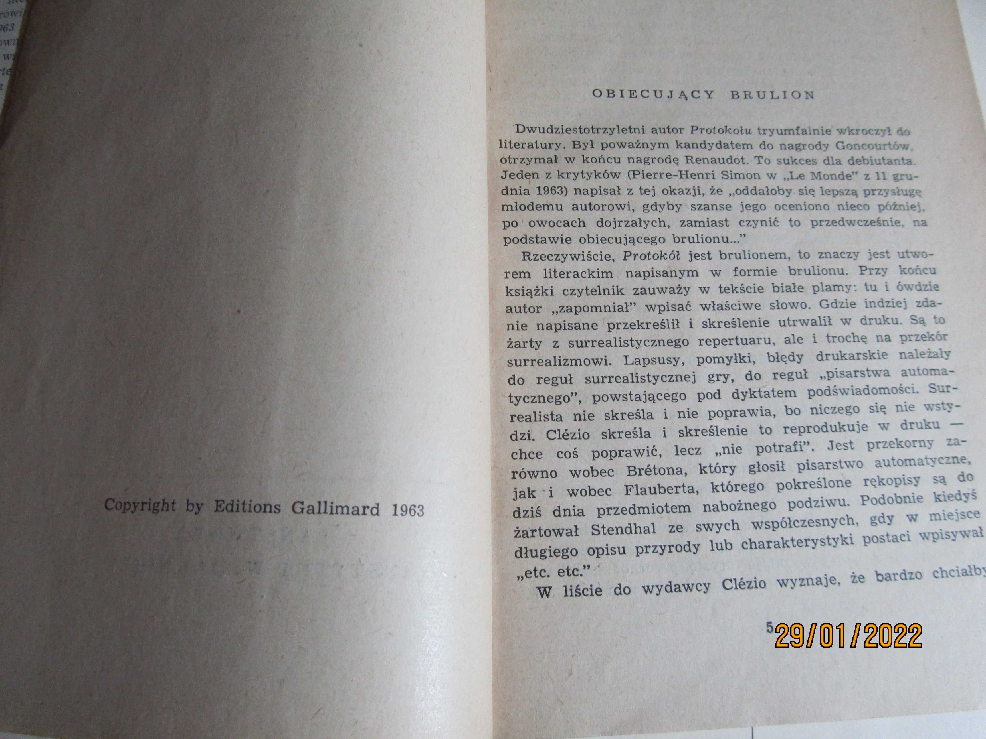 Protokół - Jean-Marie Gustave Le Clézio