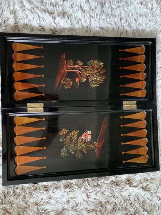 Антикварные шахматы, шашки, нарды. 1970-е. Слоновья, буйвола кость.