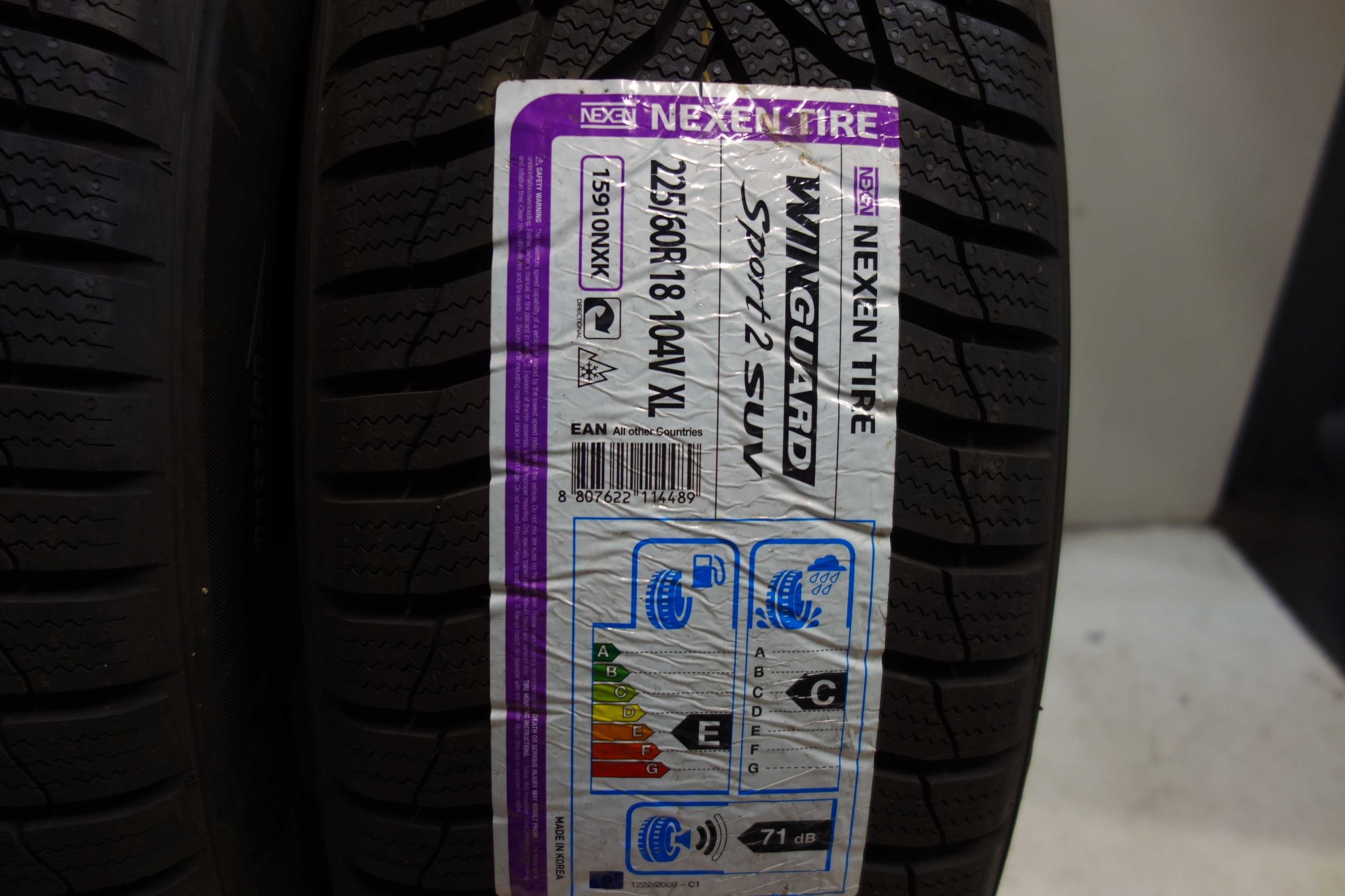 Opony 225/60/18 NEXEN Win Guard Sport 2 Suv XL Zima Nowe