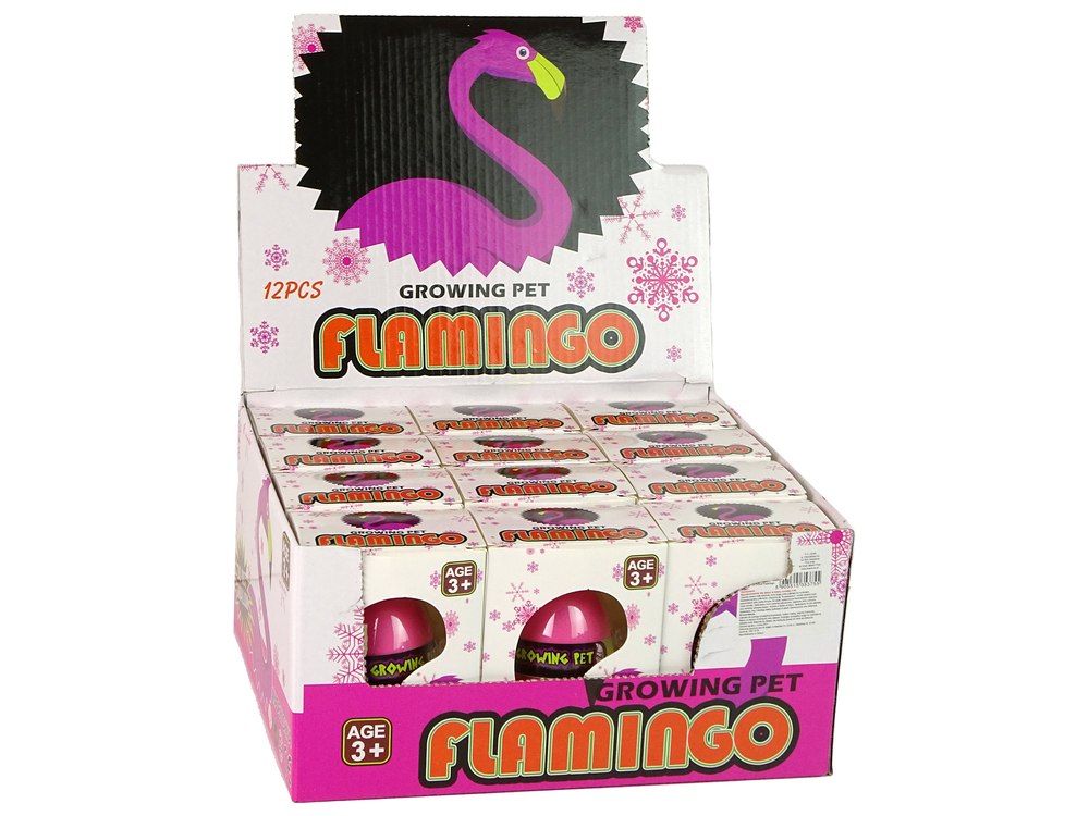 Rosnące Jajo Flaming 6cm Różowe Import LEANToys