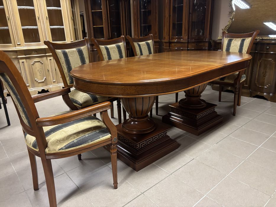 Zestaw Styl Versace Rozkładany Stół 8 Krzeseł 10 osób Novalinea Italy