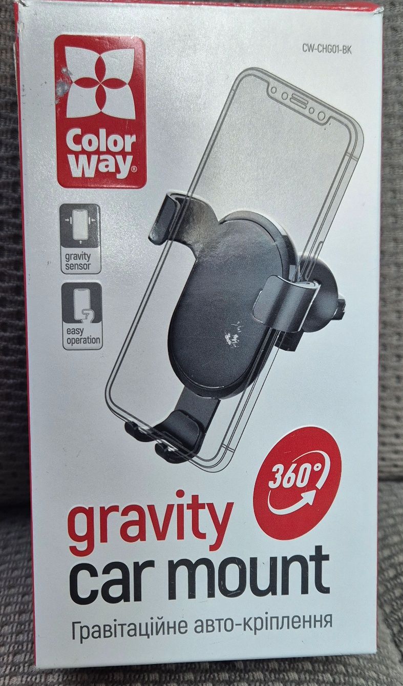 Автотримач для мобільного телефону ColorWay Metallic Gravity Hoвий.