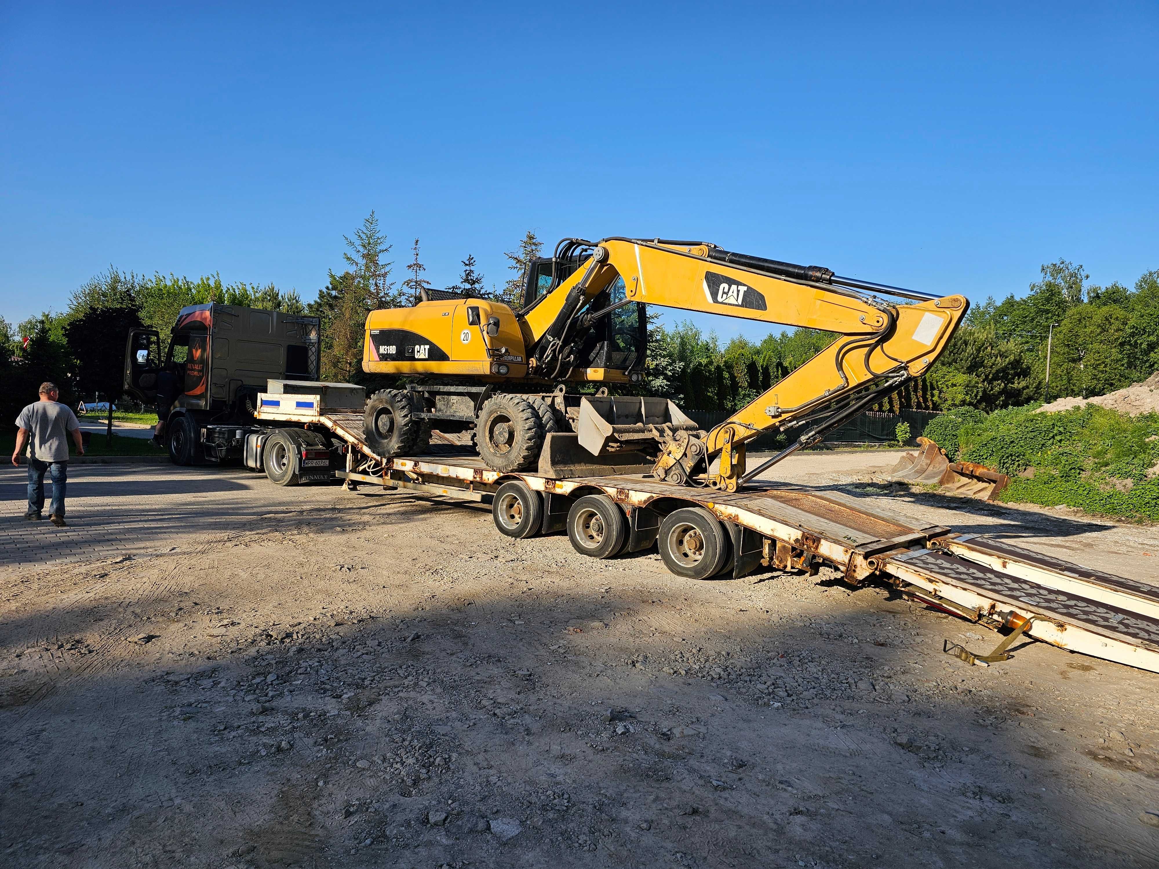 usługi transportowe HDS niskopodwoziowy maszyn, sprzętu, wywrotka