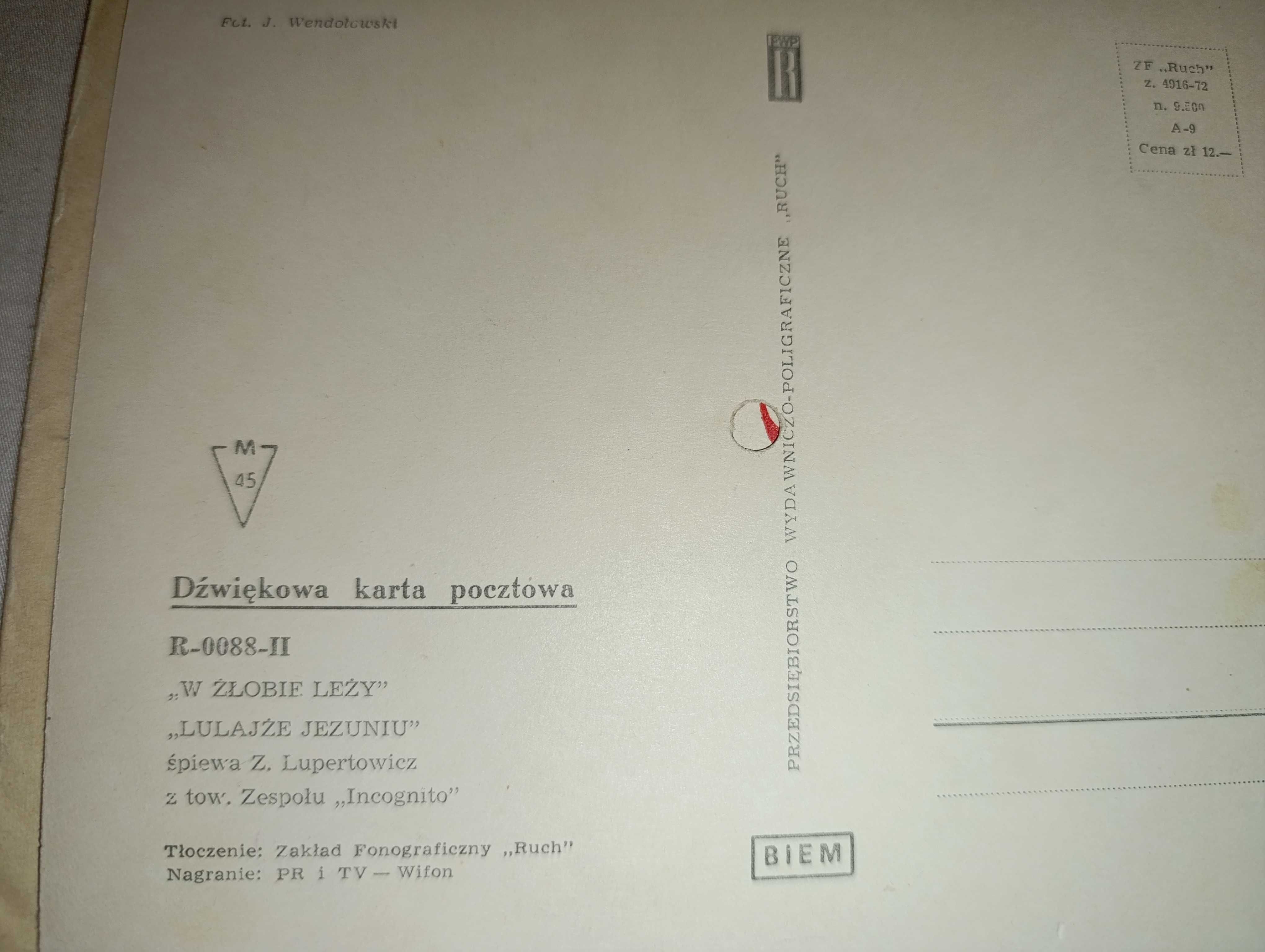 kolędy 3 pocztówki dźwiękowe - PRL