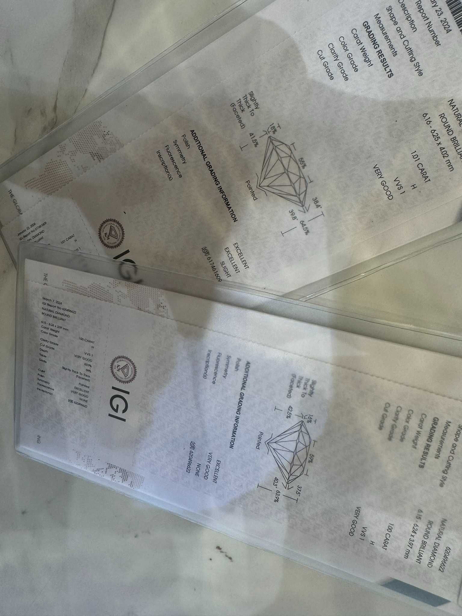 Kolczyki z diamentami 2.00 CT VVS1/H Certyfikat IGI
