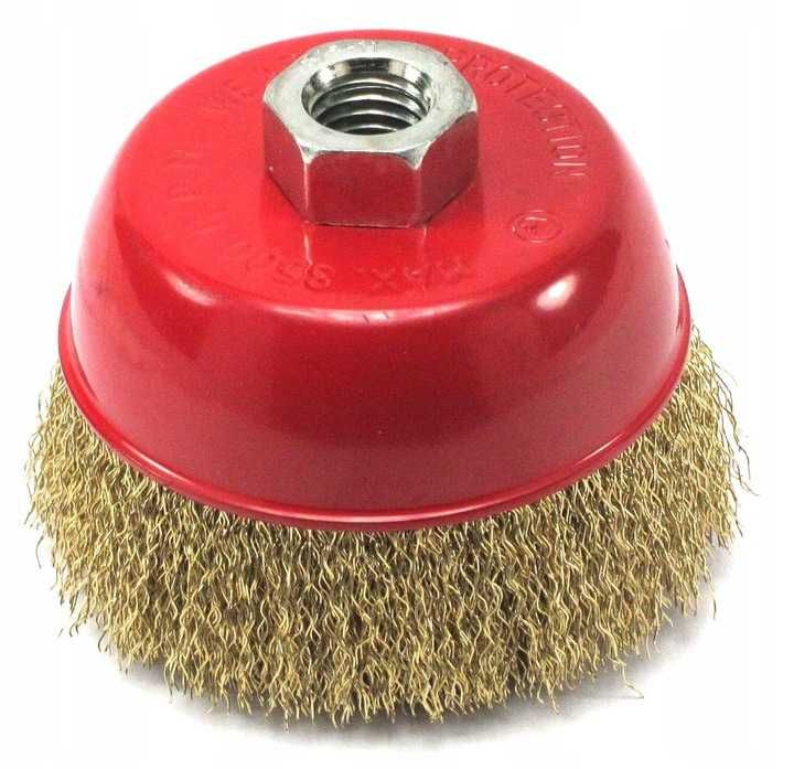 Szczotka Druciana Doczołowa Drut Mosiądz M14 75 mm na szlifierkę