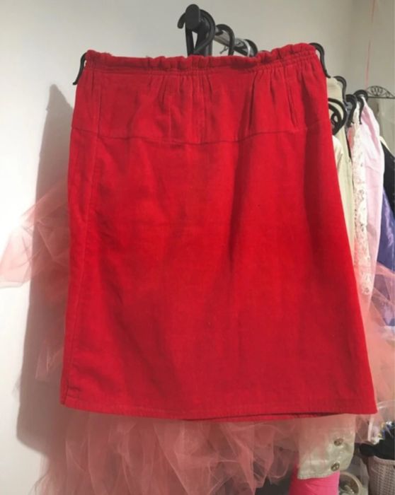Czerwona spodnica sztruksowa lata 90 vintage