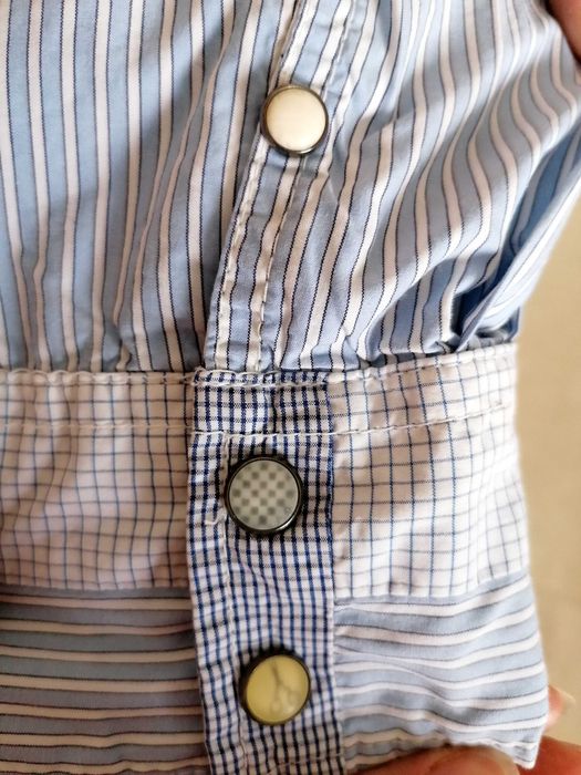Scotch & Soda koszula męska casual niebieska paski guziki bawełna XXL
