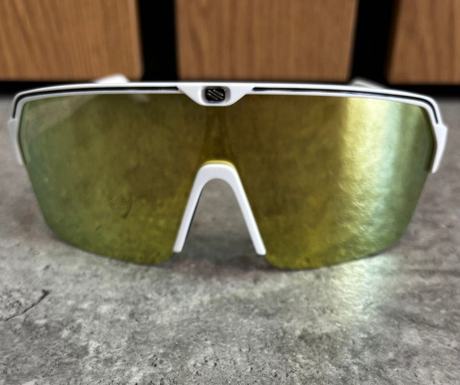 Okulary rowerowe Rudy Project Spinshield white/gold