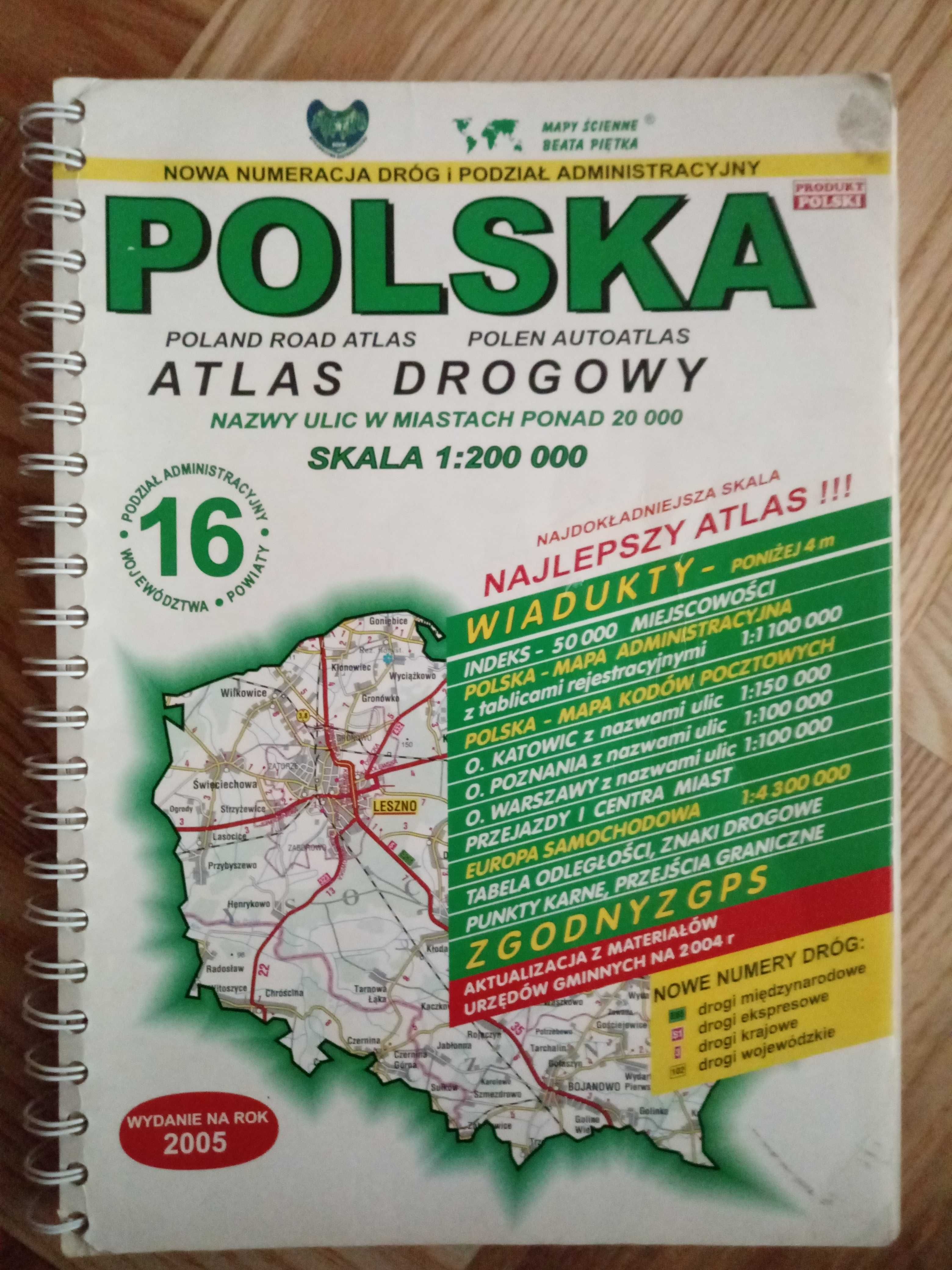 Atlas drogowy mapy Polski do kolekcji używane