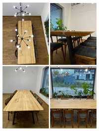 Stół stolik regał drewniany dębowy loft rozkładany lite drewno oflis