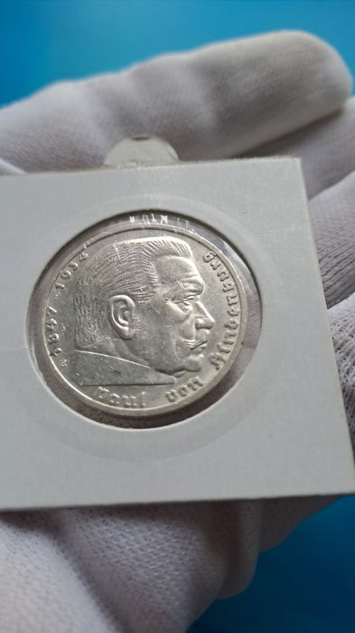 Серебряная монета Микола Амосов серебро 5 рейхсмарок Е