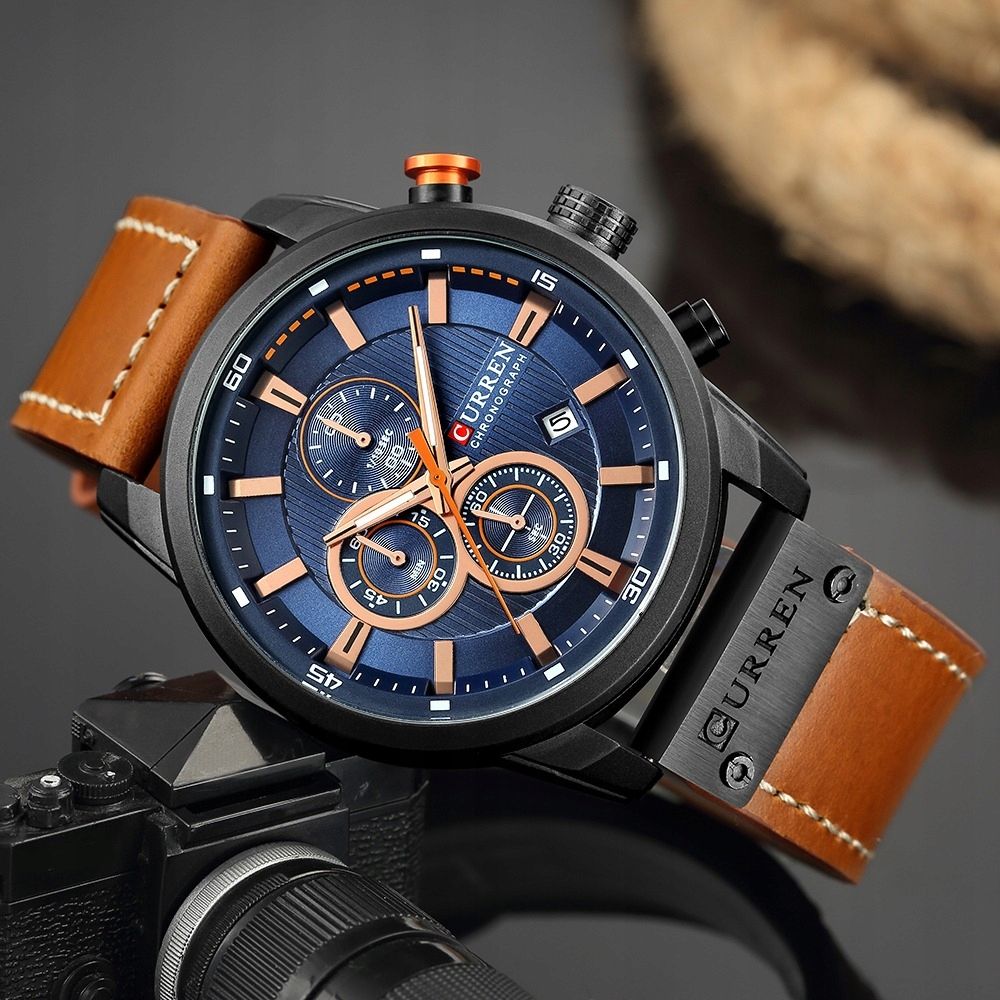 Zegarek Męski Curren Elegancki Chronograf Datownik