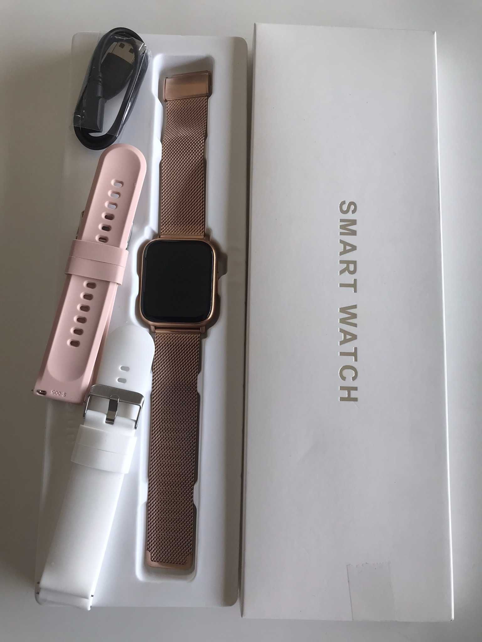 Smartwatch damski 3 paski, brak polskiego menu + GRATIS
