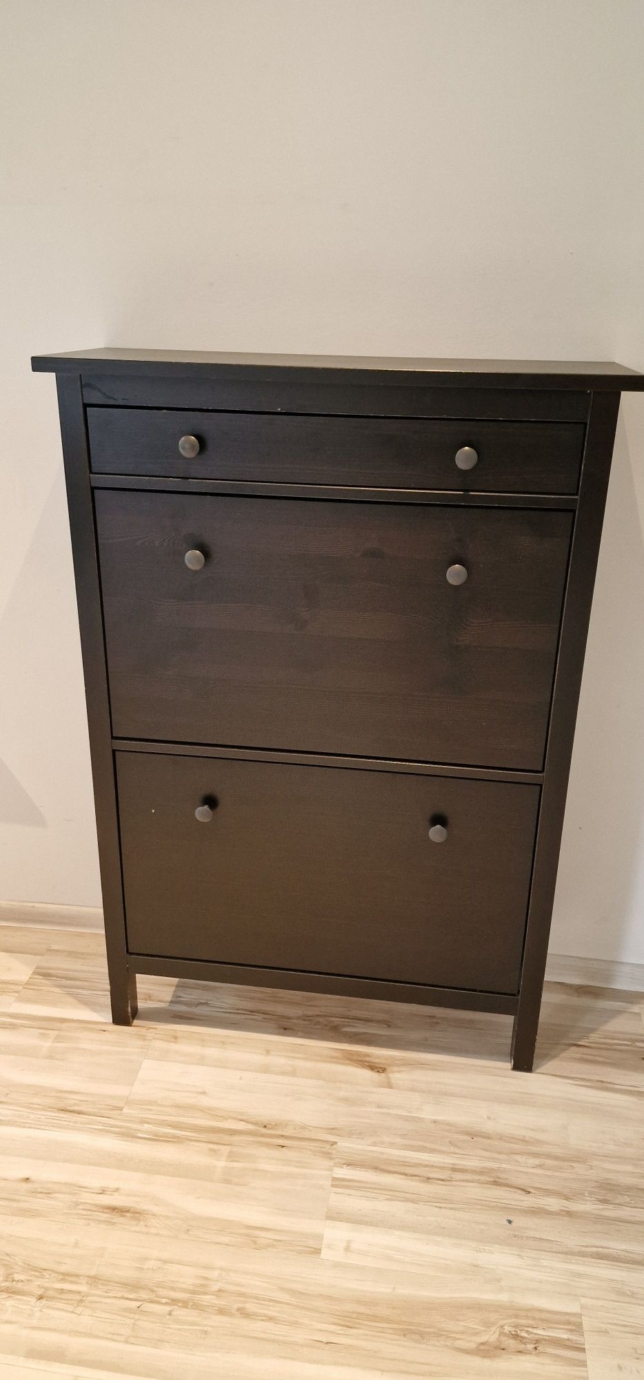 Szafka na buty Hemnes Wenge, 2 przegrody, szuflada, klasyk