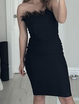 Плаття чорне з пірям