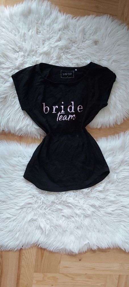 Koszulka t-shirt bluzka panienski bride to be sinsay bawełna