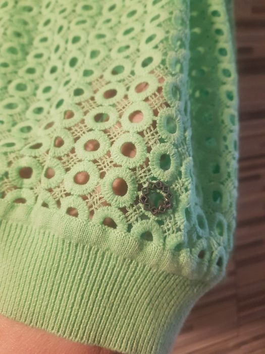 Sweter na guziki azurkowy kardigan do sukienki mieta  Numph r m