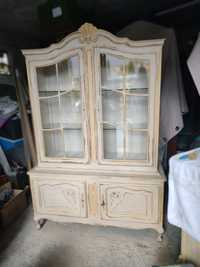 Witryna ludwikowska, biblioteka,serwantka,shabby Chic