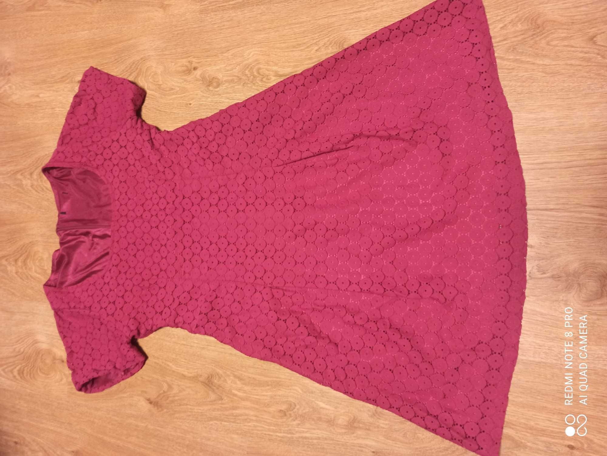 Malinowa sukienka H&M 38