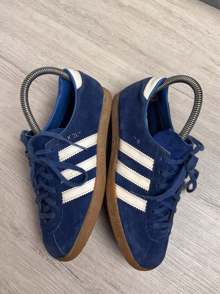 Adidas KOLN винтажные синие кроссовки замшевые Югославия адидас