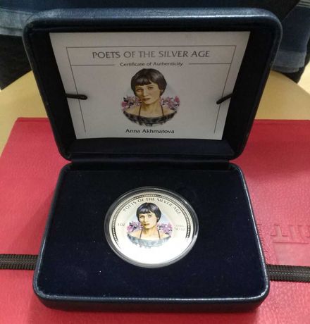 2 доллара серебряная монета Анна Ахматова Поэты Серебряного века 2006