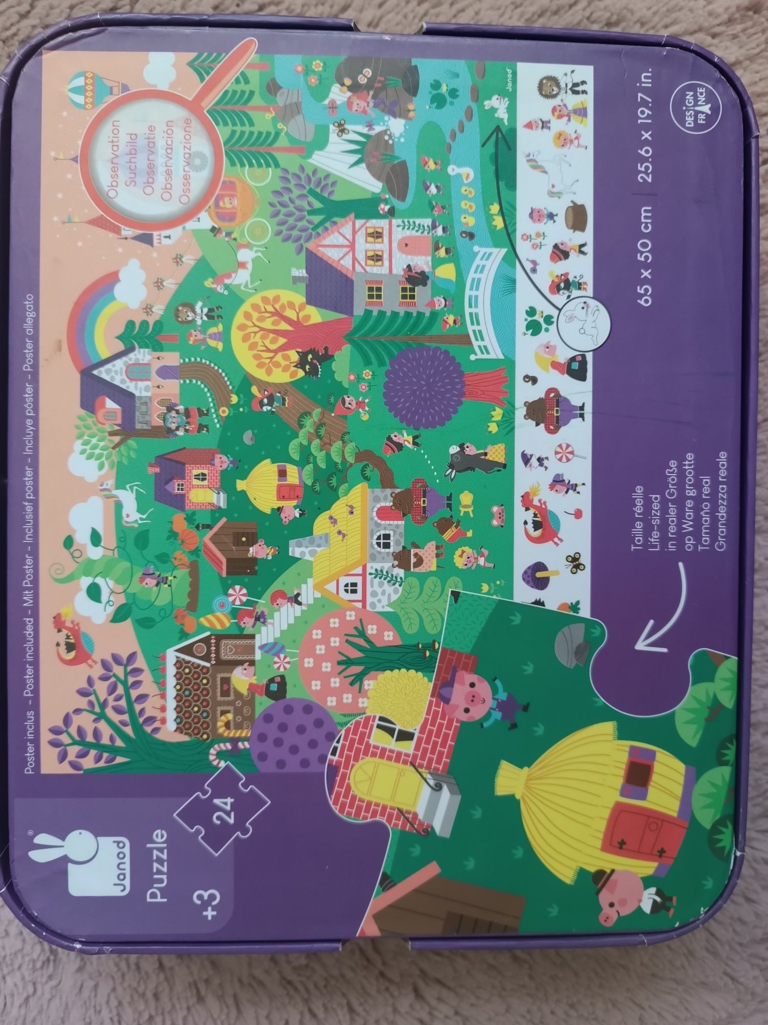 Puzzle w walizce Janod Baśnie 24 elementy 3+ obserwacyjne