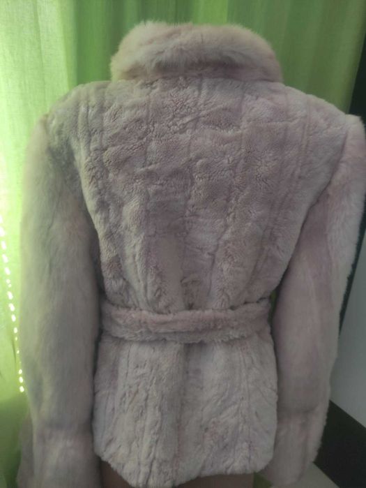 Цена снижена!!!Шуба полушубок розовая женская, искусственная