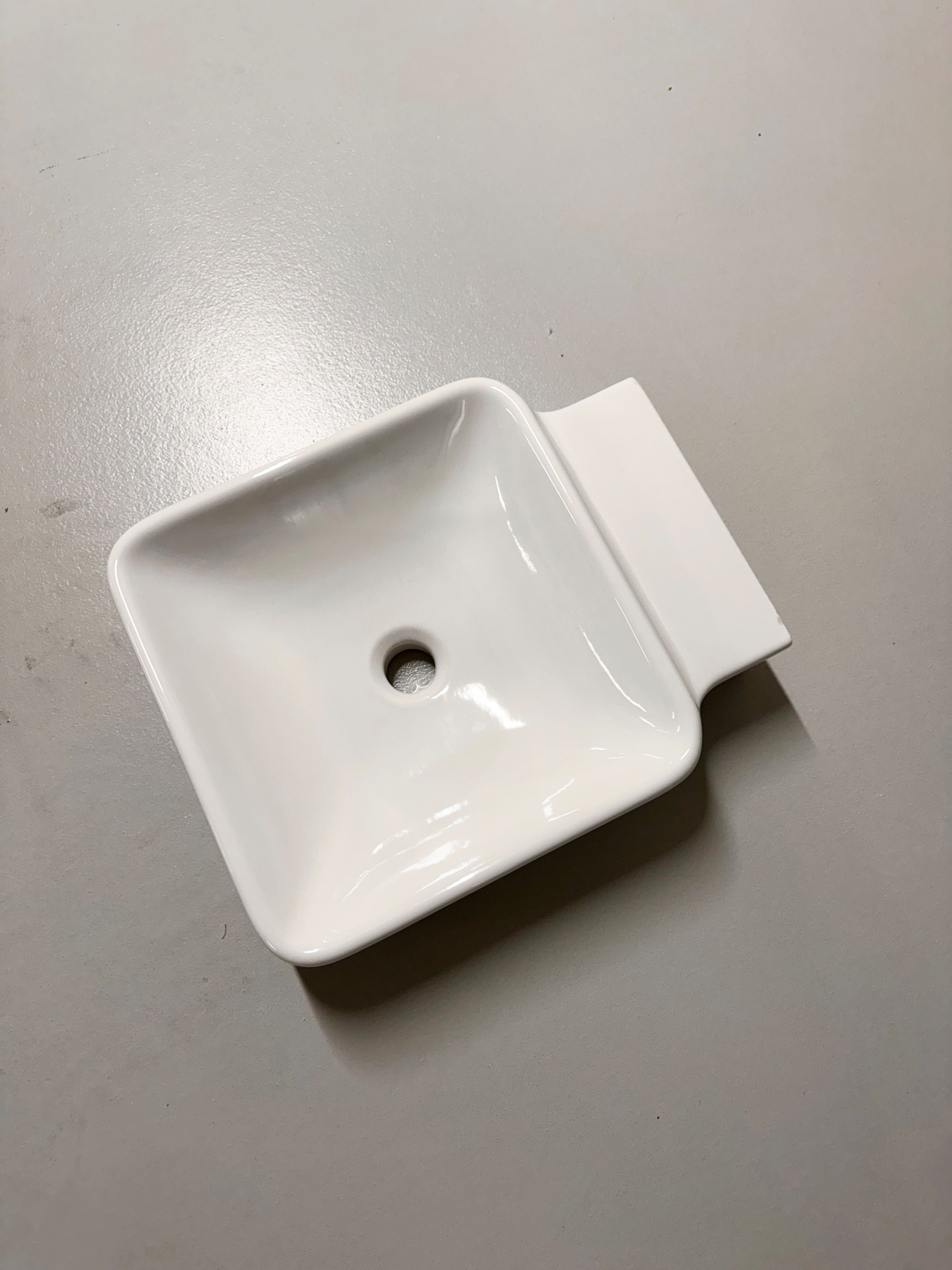 Umywalka ścienna nablatowa Simas Flow włoska 40 x 50 biała ceramiczna