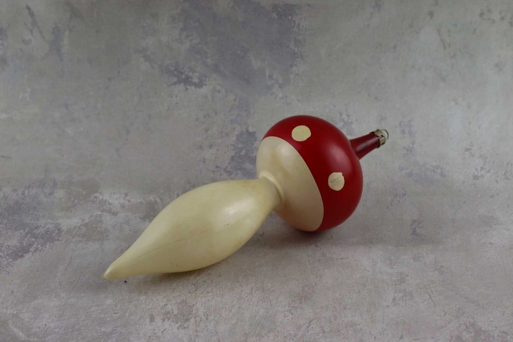 Duża bombka grzybek muchomorek prl vintage stara bombki
