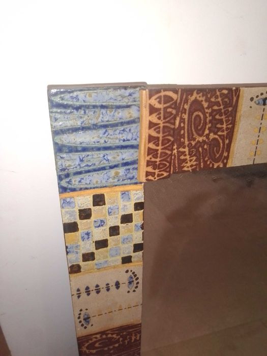 Espelho com moldura cerâmica - Azulejo de Barcelona, Espanha