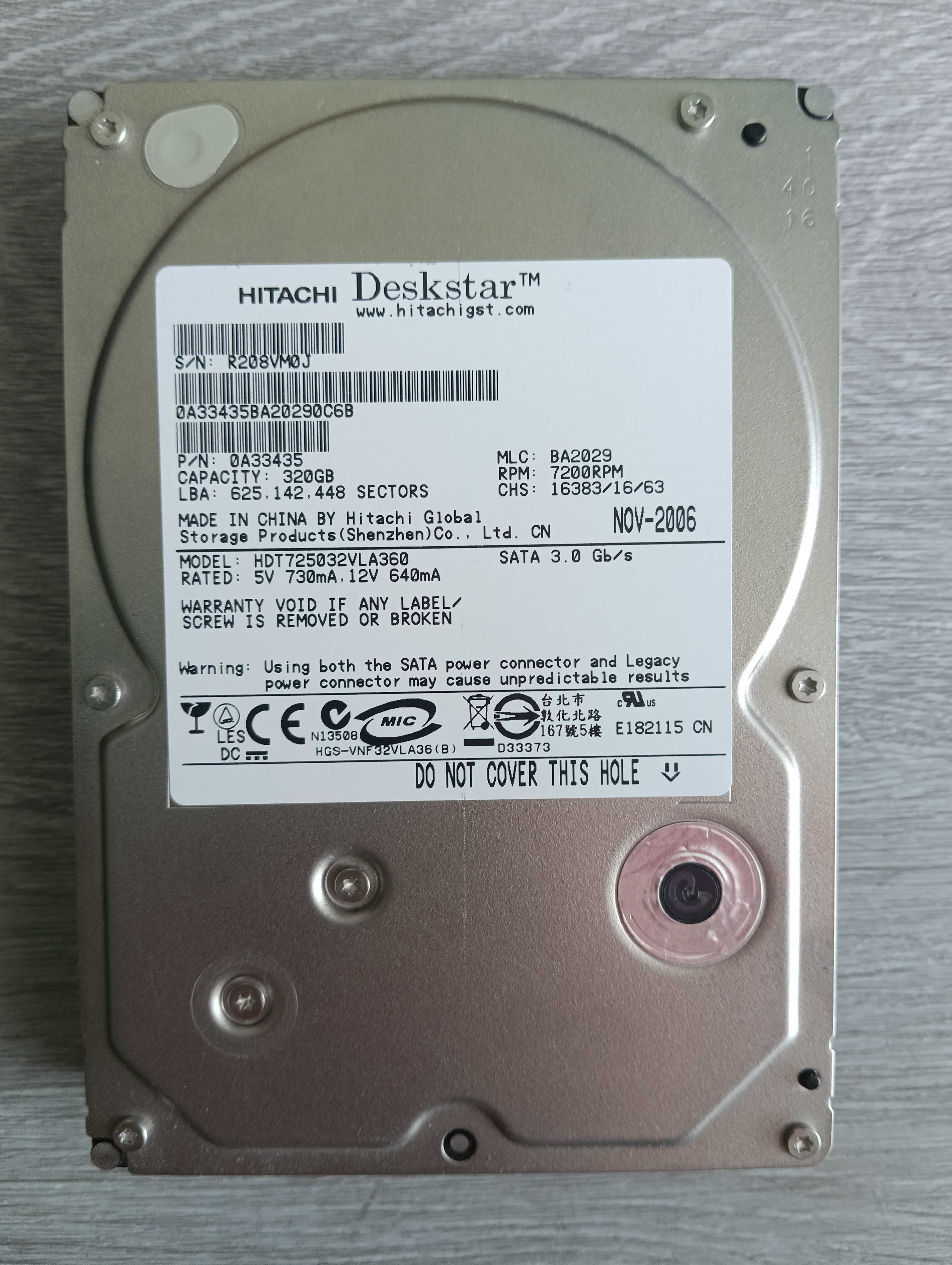 Hitachi 320Gb жорсткий диск